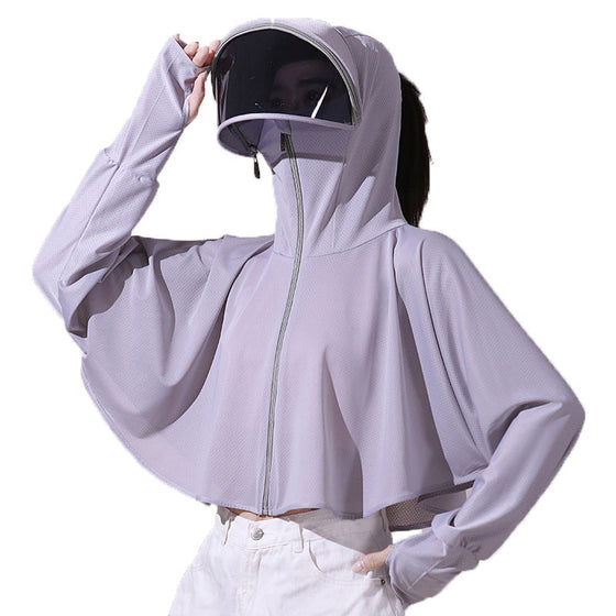UV-skyddande vindjacka med huva i issilke