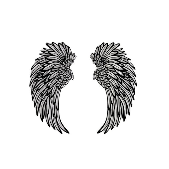 Black Angel Wings Metal Wings Wall Art with LED Lights