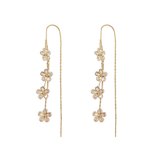 Örhängen med zirkon plommonblomma