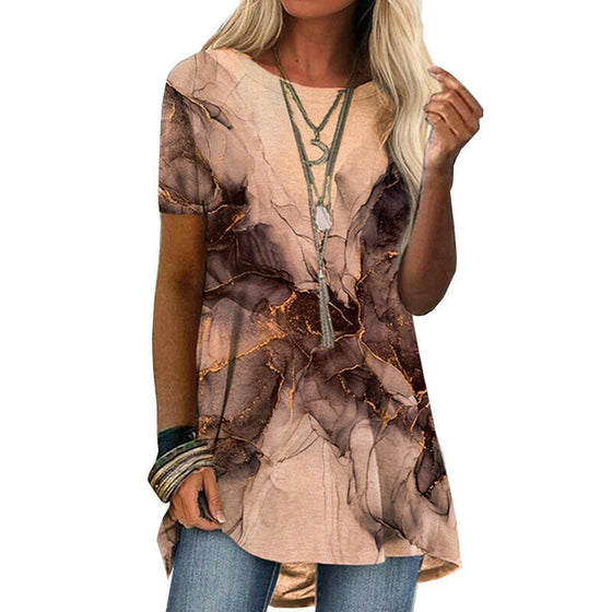 Kortärmad T-shirt med tryck