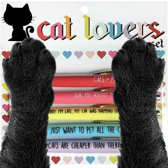 Pennor för djurälskare (set med 5 pennor med svart bläck).