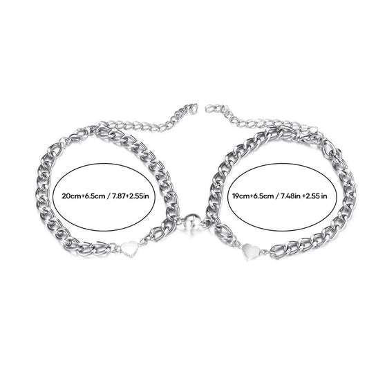 Magnetiska hjärtarmband för vackra par