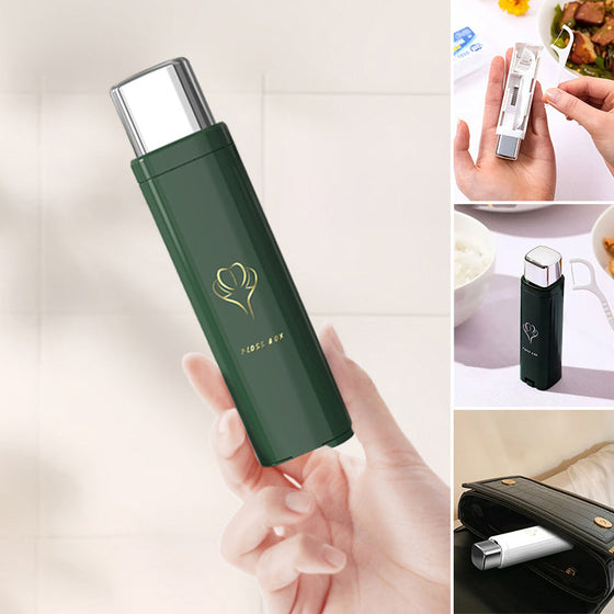 Bärbar tandtrådsdispenser