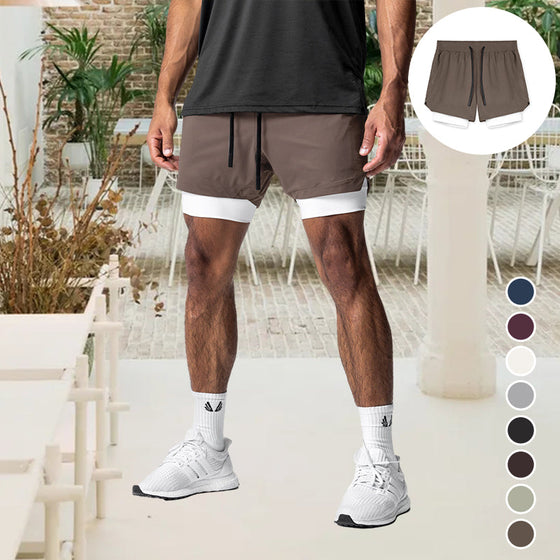 Löparshorts 2 i 1 för män