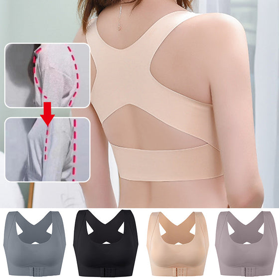 Otrådad framspänne, push-up, justerbar sömlös tankmodell behå