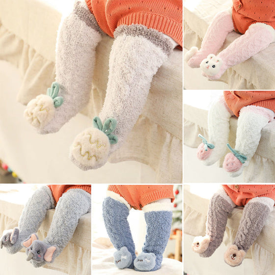 Baby Vinter Fluffy Fuzzy Slipper Sockor