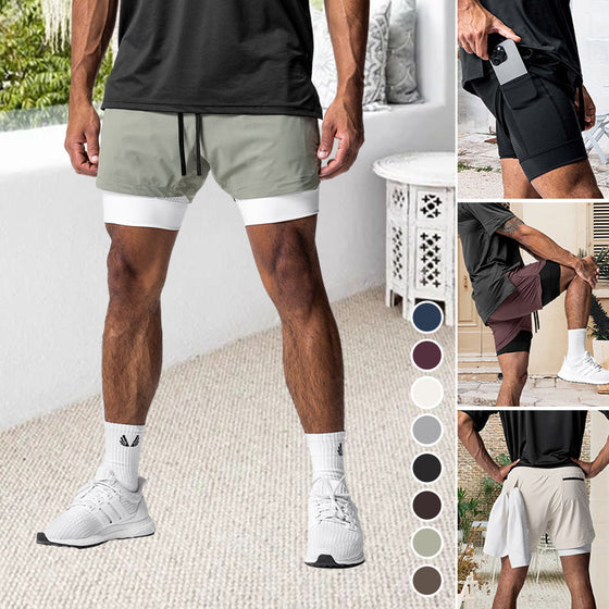 Löparshorts 2 i 1 för män