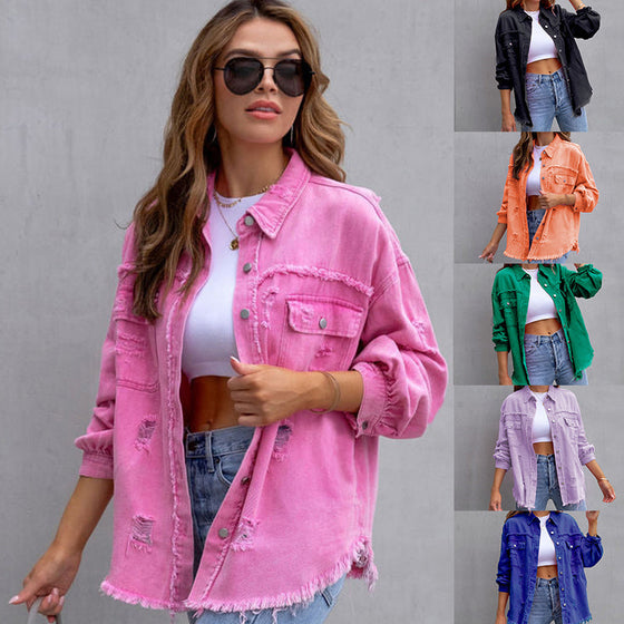 Jeansjacka med avslappnad passform