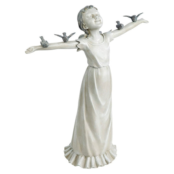 Liten Flicka Utomhusstaty för Hemträdgård