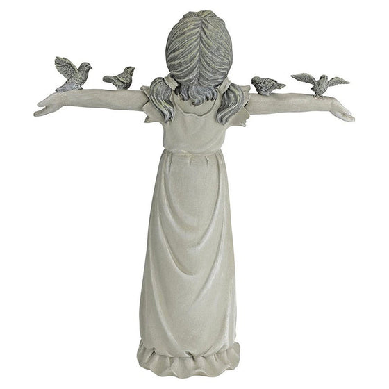 Liten Flicka Utomhusstaty för Hemträdgård