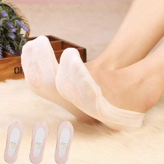 Halkfria osynliga lågskurna strumpor