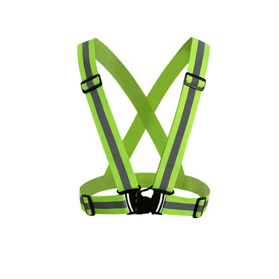 Fluorescerande grön, justerbar reflexväst i stretch
