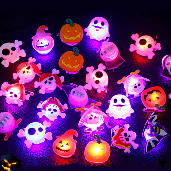 Halloween-glow ring och brosch